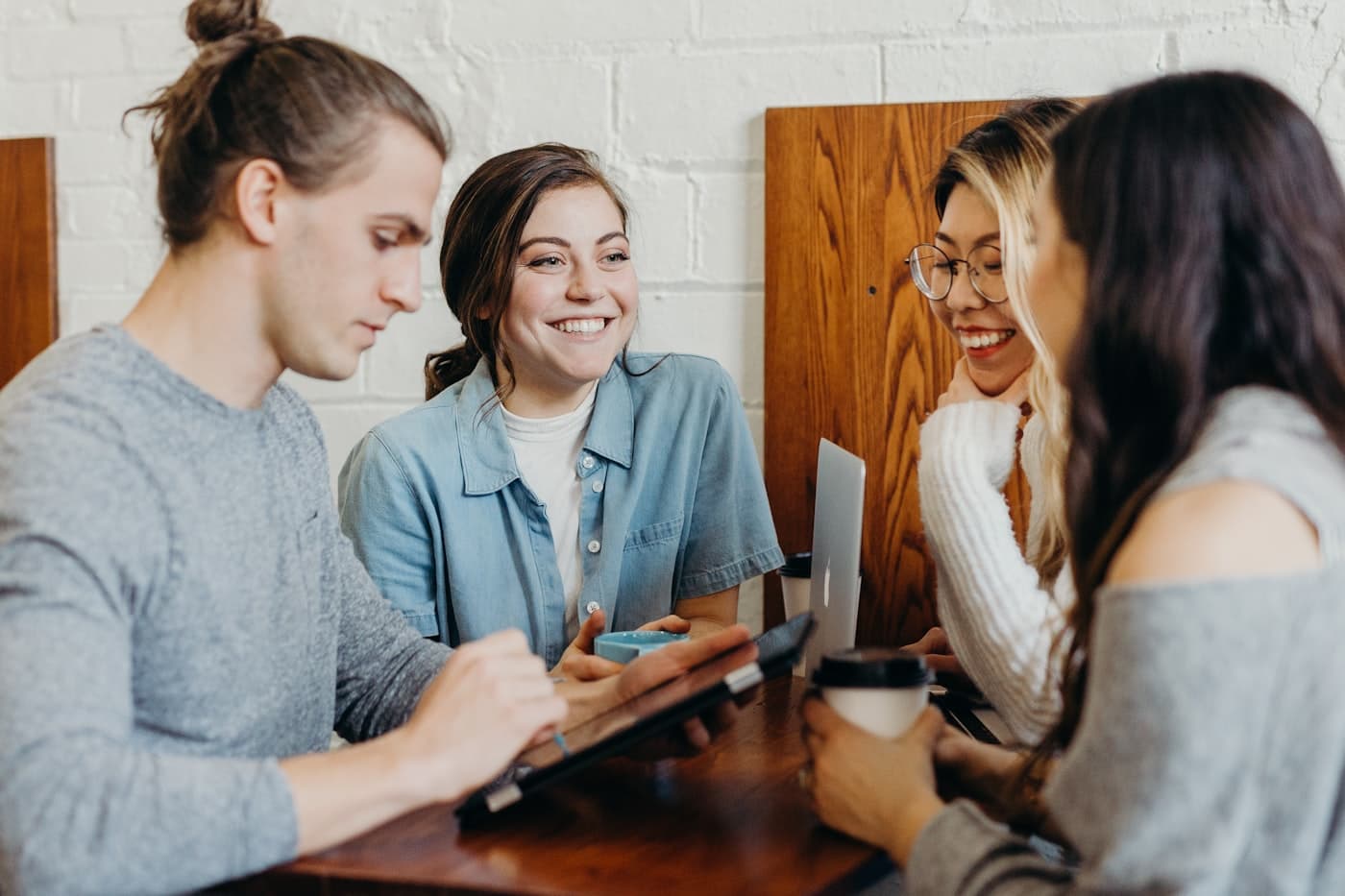 People collaborating around a table